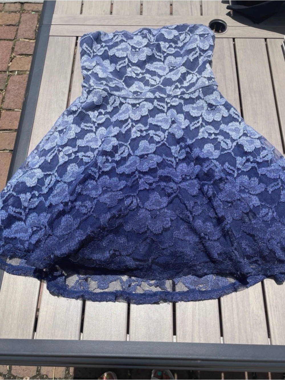 As U Wish Royal Blue Dress with Lace Detail